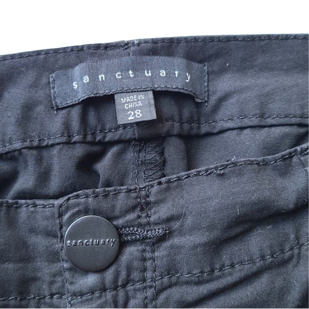 Sanctuary Capri Cargo Standard Rise Utility Black Pants Women's Size 28 - Picture 5 of 13